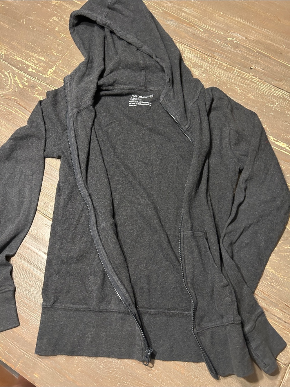 Pact Women’s Charcoal Gray Zip-Up Hoodie - Picture 6 of 9